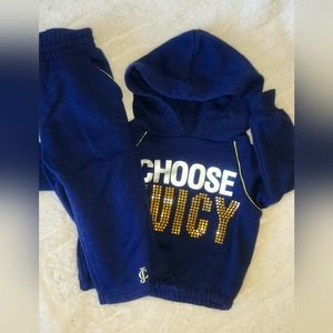 Juicy Couture 2 Pc Baby Girls Hoodie SweatSuit Size 12 Months